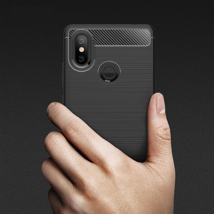 Brushed Texture Carbon Fiber Shockproof TPU Case for Xiaomi Mi 8 SE