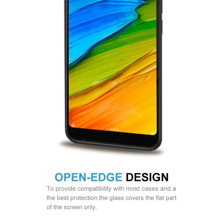 For Xiaomi  Redmi 5 Plus 9H Surface Hardness 2.5D Edge Anti-scratch Silk-screen Full Screen HD Tempered Glass Screen Protector (Black)
