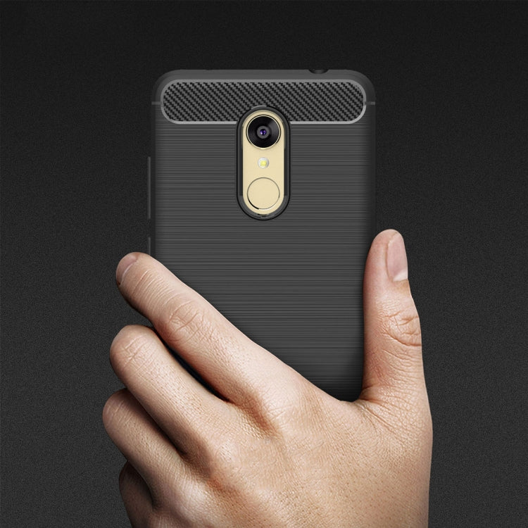 For Xiaomi  Redmi 5 Plus Brushed Texture Carbon Fiber Shockproof TPU Rugged Armor Protective Case