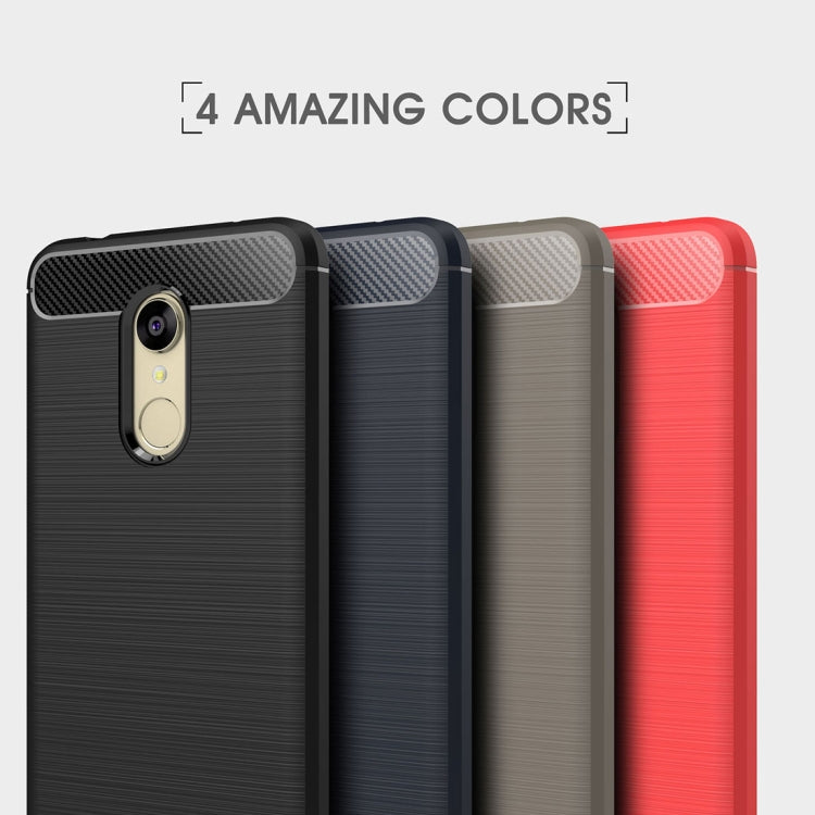 For Xiaomi  Redmi 5 Brushed Texture Carbon Fiber Shockproof TPU Rugged Armor Protective Case