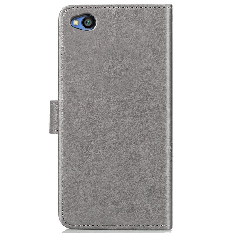 Lucky Clover Pressed Flowers Pattern Leather Case for Xiaomi Redmi Go, with Holder & Card Slots & Wallet & Hand Strap