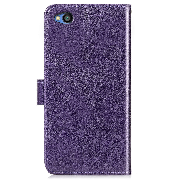 Lucky Clover Pressed Flowers Pattern Leather Case for Xiaomi Redmi Go, with Holder & Card Slots & Wallet & Hand Strap