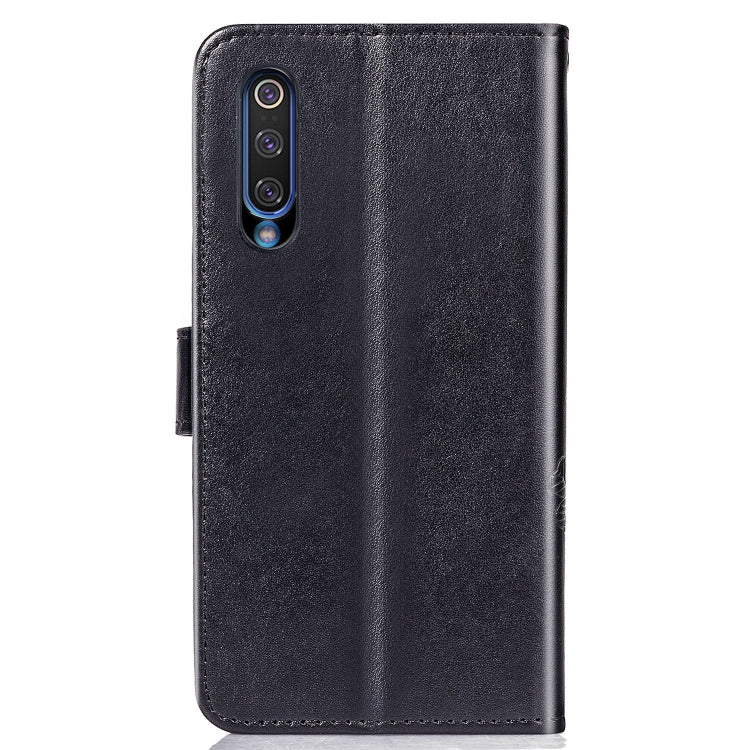 Lucky Clover Pressed Flowers Pattern Leather Case for Xiaomi Mi 9, with Holder & Card Slots & Wallet & Hand Strap