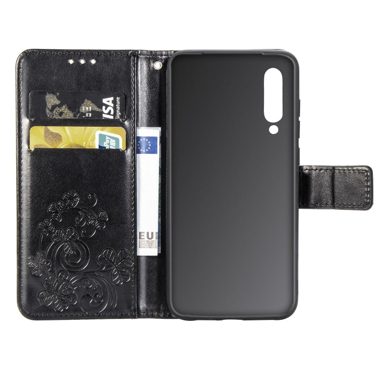 Lucky Clover Pressed Flowers Pattern Leather Case for Xiaomi Mi 9, with Holder & Card Slots & Wallet & Hand Strap