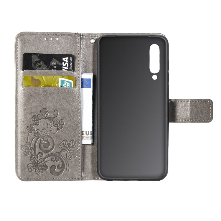 Lucky Clover Pressed Flowers Pattern Leather Case for Xiaomi Mi 9, with Holder & Card Slots & Wallet & Hand Strap