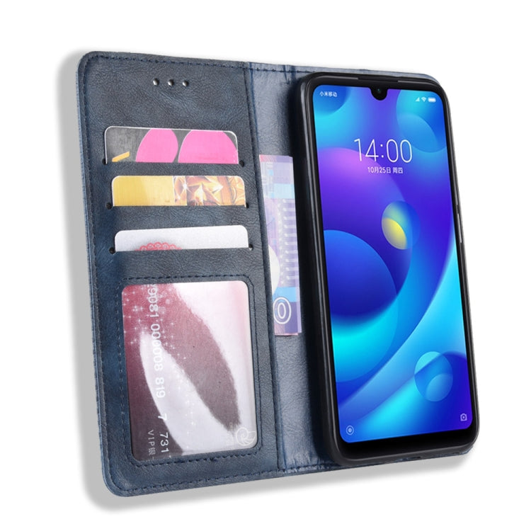 Magnetic Buckle Retro Crazy Horse Texture Horizontal Flip Leather Case for Xiaomi Redmi 7, with Holder & Card Slots & Photo Frame
