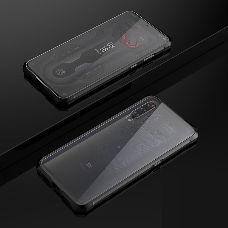 Ultra Slim Transparent Magnetic Adsorption Angular Frame Tempered Glass Magnet Flip Case for Xiaomi Mi 9