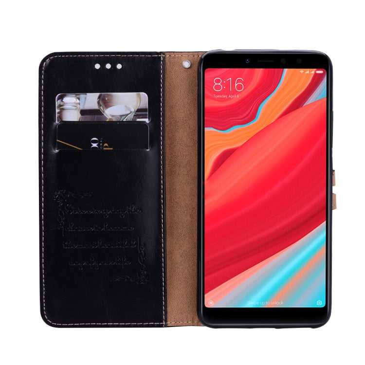 Business Style Oil Wax Texture Horizontal Flip Leather Case for Xiaomi Redmi S2, with Holder & Card Slots & Wallet