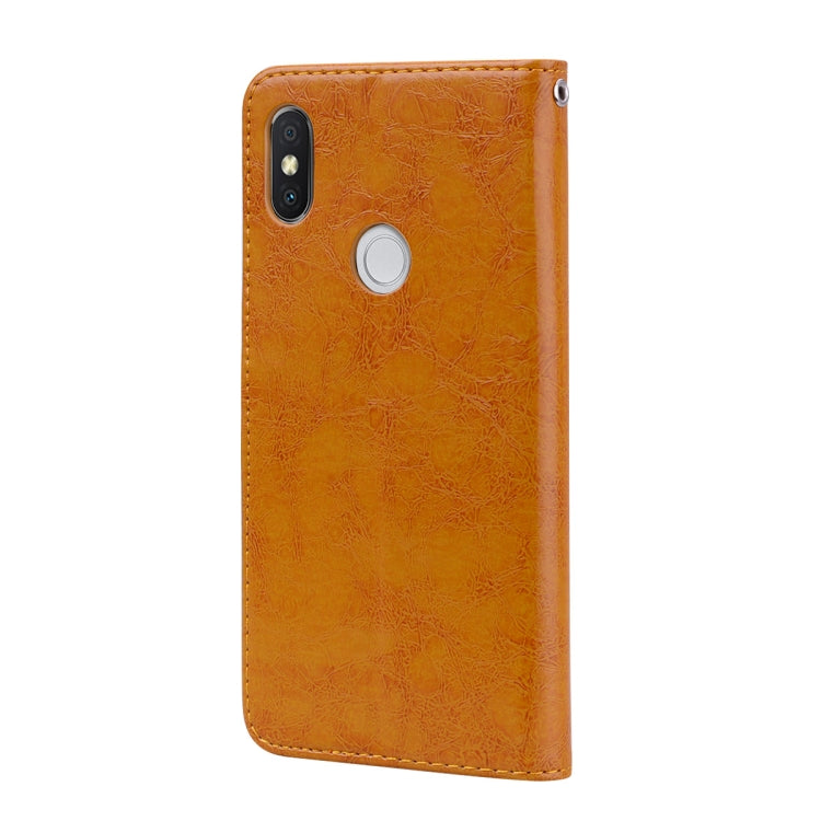 Business Style Oil Wax Texture Horizontal Flip Leather Case for Xiaomi Redmi S2, with Holder & Card Slots & Wallet