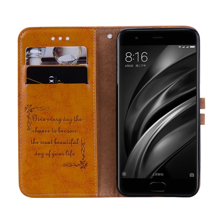 Business Style Oil Wax Texture Horizontal Flip Leather Case for Xiaomi Mi 6, with Holder & Card Slots & Wallet