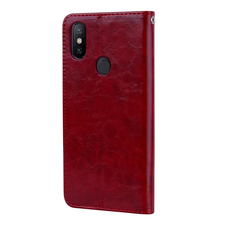 Business Style Oil Wax Texture Horizontal Flip Leather Case for Xiaomi Mi 6X / A2, with Holder & Card Slots & Wallet