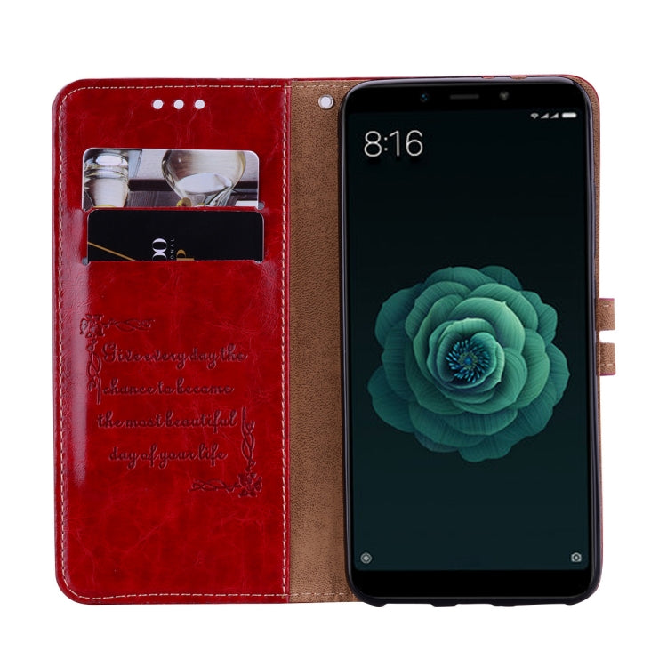 Business Style Oil Wax Texture Horizontal Flip Leather Case for Xiaomi Mi 6X / A2, with Holder & Card Slots & Wallet