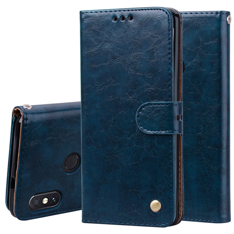 Business Style Oil Wax Texture Horizontal Flip Leather Case for Xiaomi Redmi Note 5 Pro, with Holder & Card Slots & Wallet