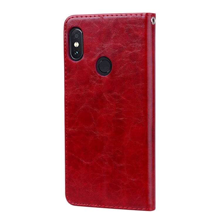 Business Style Oil Wax Texture Horizontal Flip Leather Case for Xiaomi Redmi Note 5 Pro, with Holder & Card Slots & Wallet