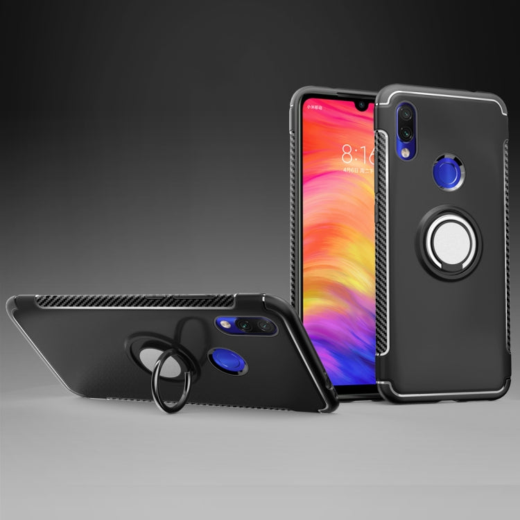 Magnetic Armor Protective Case for Xiaomi Redmi 7, with 360 Degree Rotation Ring Holder