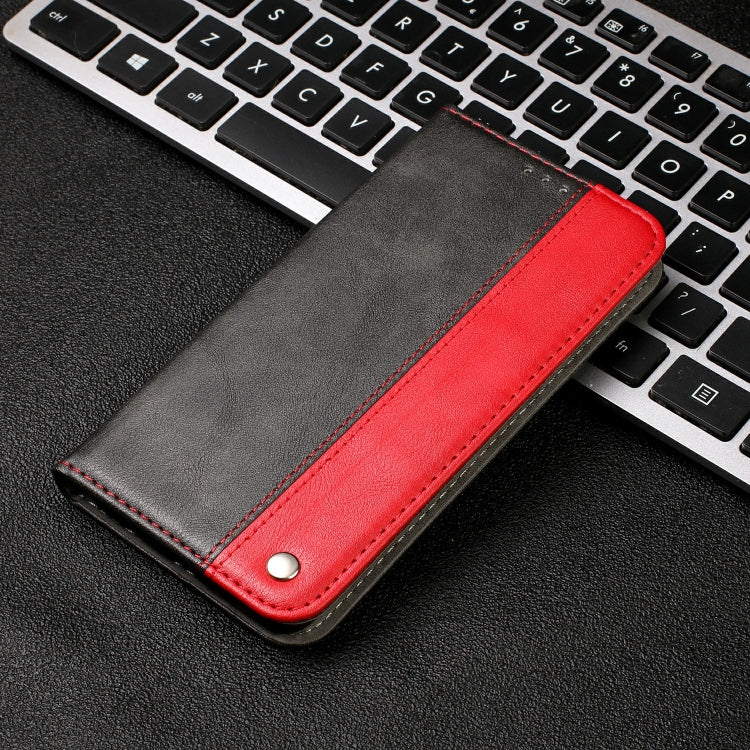 Business Solid Color Stitching Horizontal Flip Leather Case for Xiaomi Redmi 6A, with Holder & Card Slots & Wallet & Lanyard