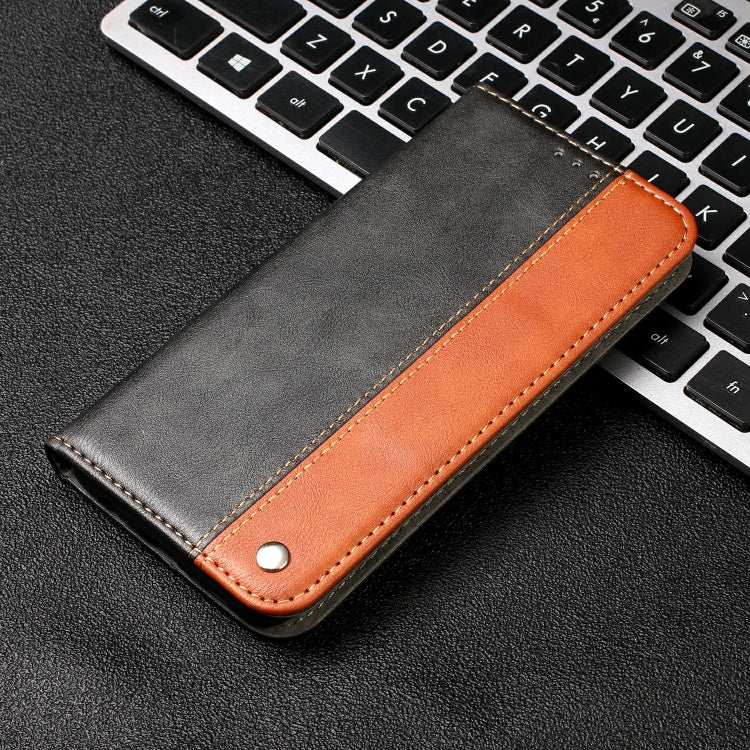 Business Solid Color Stitching Horizontal Flip Leather Case for Xiaomi Redmi 6A, with Holder & Card Slots & Wallet & Lanyard