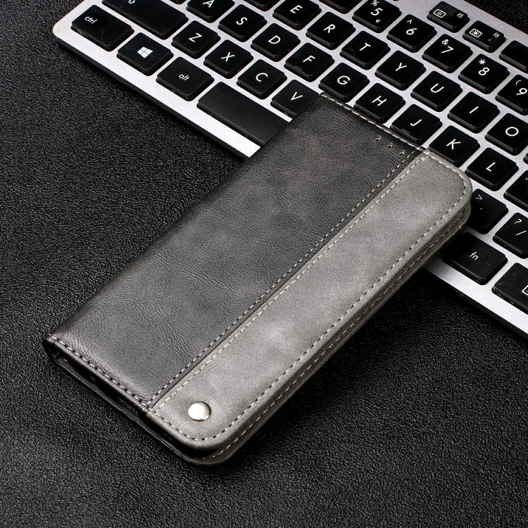 Business Solid Color Stitching Horizontal Flip Leather Case for Xiaomi Redmi Note 7 Pro, with Holder & Card Slots & Wallet & Lanyard