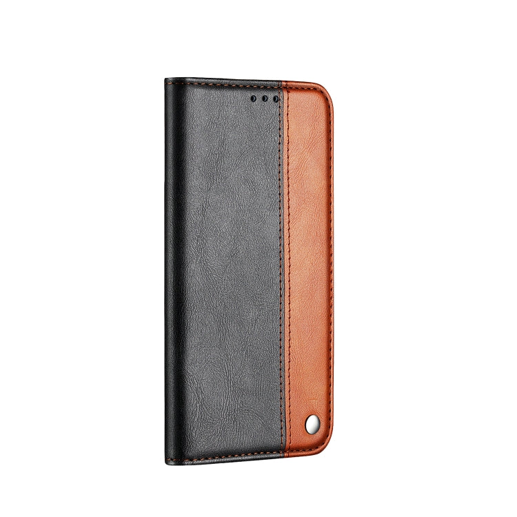 Business Solid Color Stitching Horizontal Flip Leather Case for Xiaomi Redmi Note 7 Pro, with Holder & Card Slots & Wallet & Lanyard