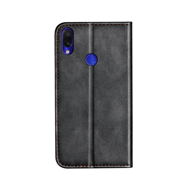 Business Solid Color Stitching Horizontal Flip Leather Case for Xiaomi Redmi Note 7 Pro, with Holder & Card Slots & Wallet & Lanyard