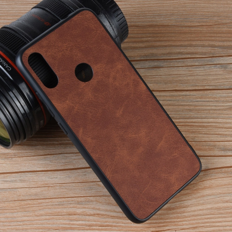 Shockproof Sheep Skin PC + PU + TPU Case for Xiaomi Redmi Note 7 (Brown)