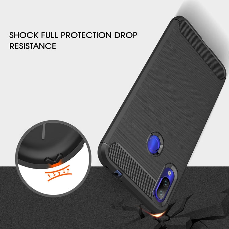 Brushed Texture Carbon Fiber TPU Case for Xiaomi Redmi Note 7 / Redmi Note 7 Pro