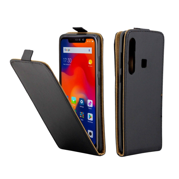 Business Style Vertical Flip TPU Leather Case for Xiaomi Redmi Note 6 Pro, with Card Slot (Black)