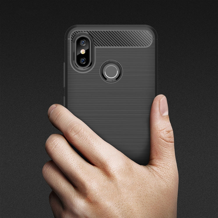 Brushed Texture Carbon Fiber Shockproof TPU Case for Xiaomi Mi 8