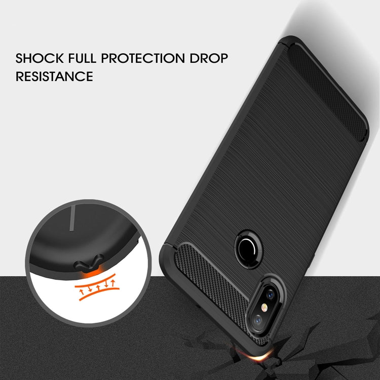 Brushed Texture Carbon Fiber Shockproof TPU Case for Xiaomi Mi 8