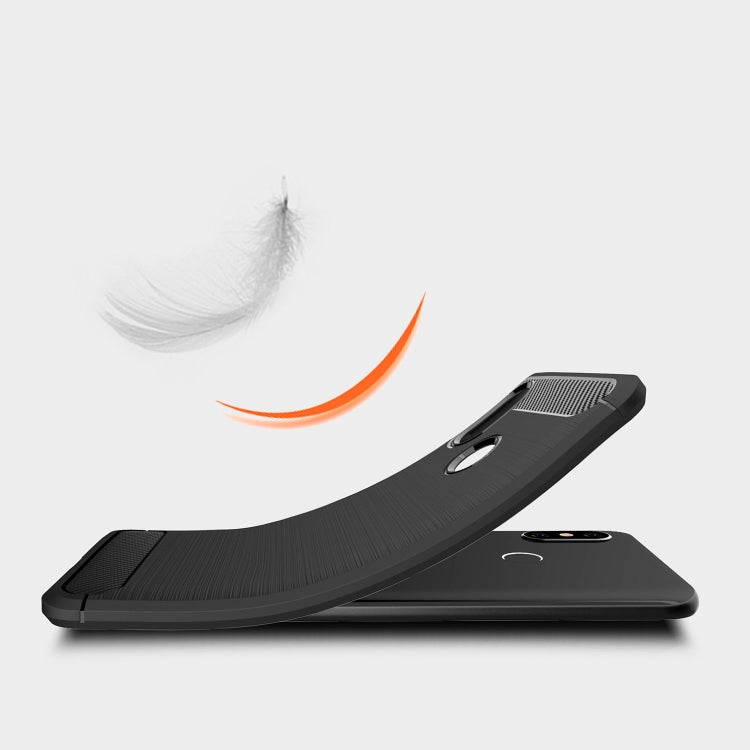 Brushed Texture Carbon Fiber Shockproof TPU Case for Xiaomi Mi 8