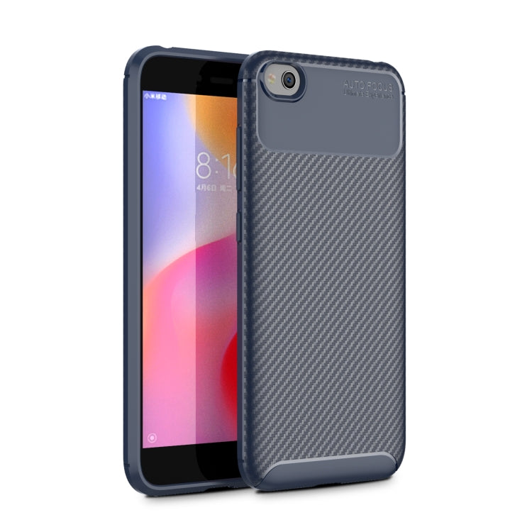 Beetle Series Carbon Fiber Texture Shockproof TPU Case for XiaoMi RedMi Go(Blue)