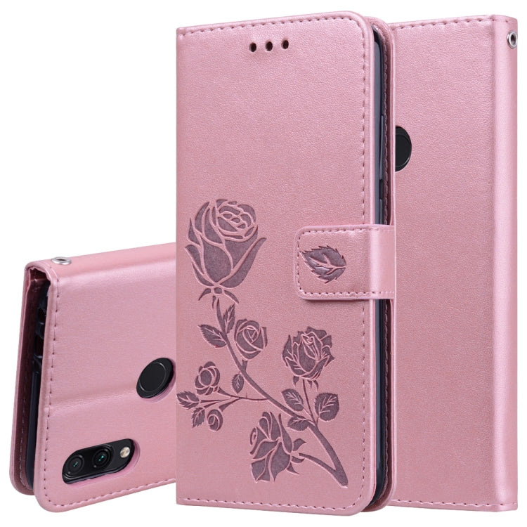 Rose Embossed Horizontal Flip PU Leather Case for Xiaomi Redmi Note 7, with Holder & Card Slots & Wallet