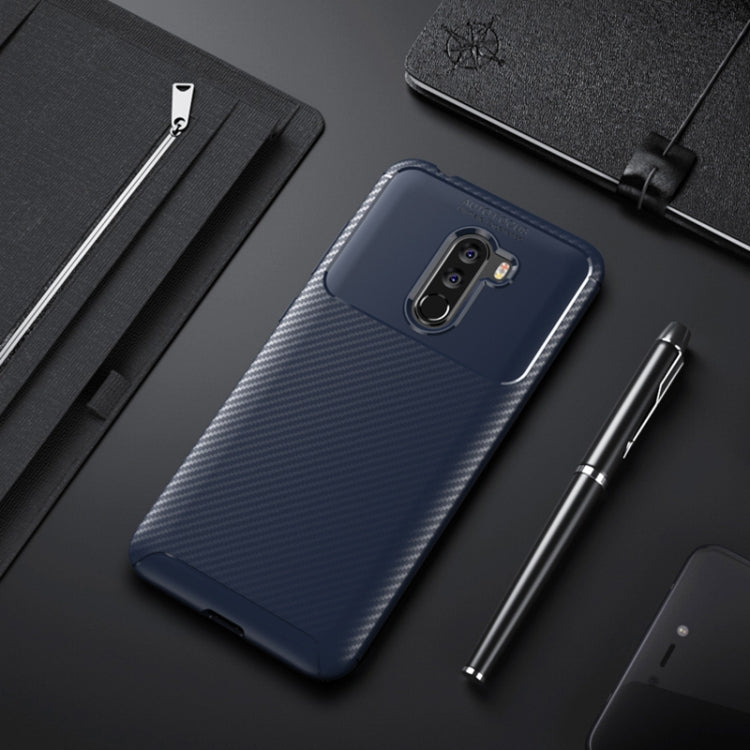 Beetle Shape Carbon Fiber Texture Shockproof TPU Case for Xiaomi Pocophone F1