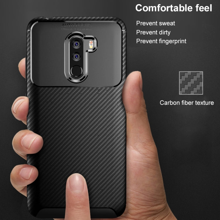 Beetle Shape Carbon Fiber Texture Shockproof TPU Case for Xiaomi Pocophone F1