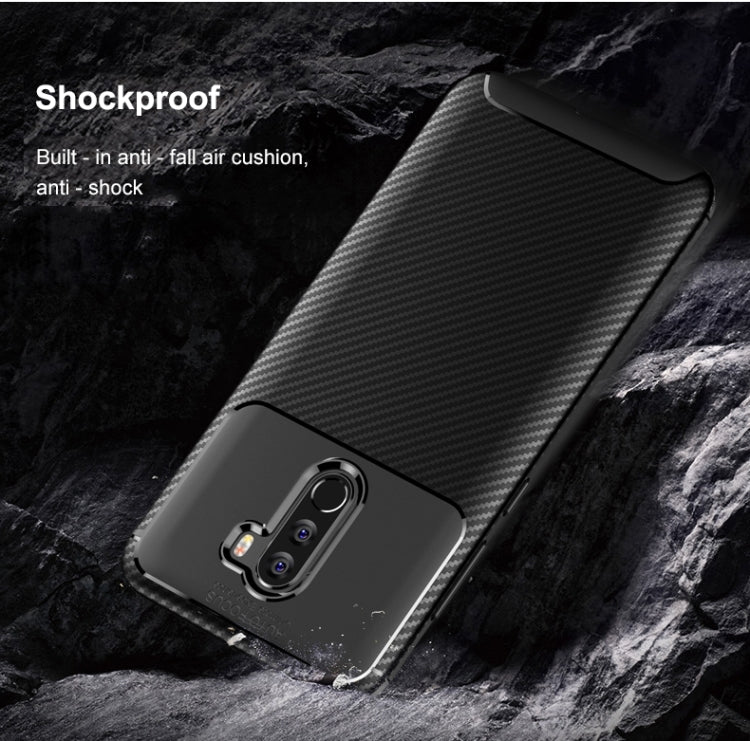 Beetle Shape Carbon Fiber Texture Shockproof TPU Case for Xiaomi Pocophone F1