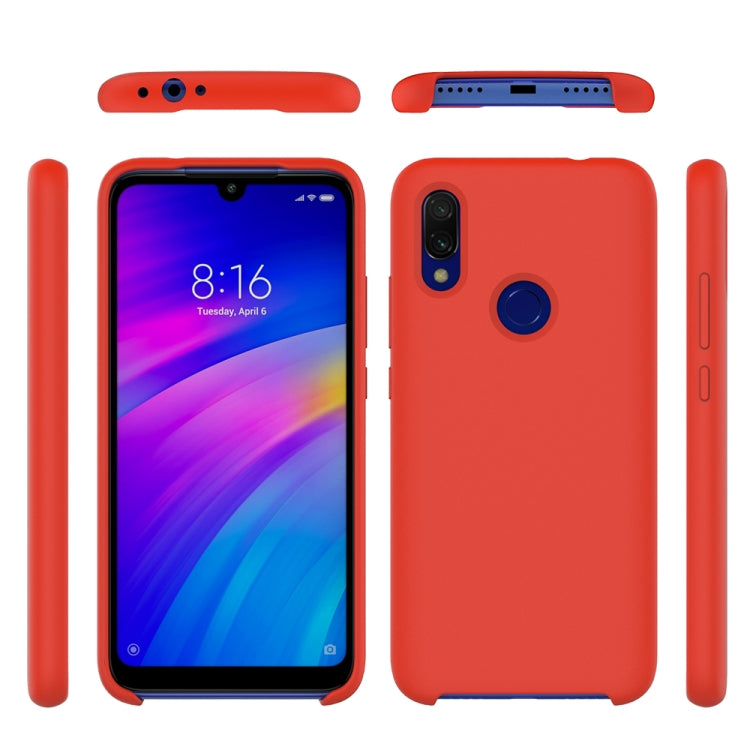 Solid Color Liquid Silicone Shockproof Full Coverage Case for Xiaomi Redmi 7