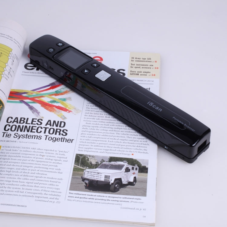 iScan02 Double Roller Mobile Document Portable Handheld Scanner with LED Display,  Support 1050DPI  / 600DPI  / 300DPI  / PDF / JPG / TF