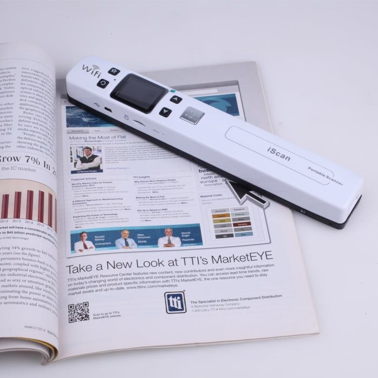 iScan02 WiFi Double Roller Mobile Document Portable Handheld Scanner with LED Display,  Support 1050DPI  / 600DPI  / 300DPI  / PDF / JPG / TF