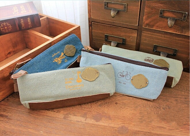 4 Pack Retro Canvas Pencil Random Color Delivery (Size: 19*8*17cm)