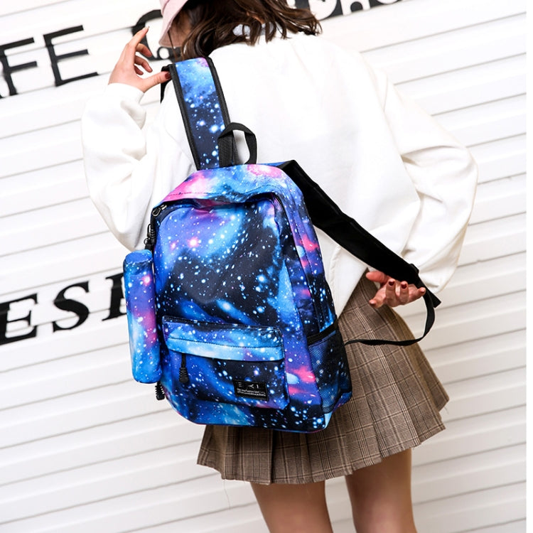 Star Sky Magic Student Bag Girls Backpack (Blue)
