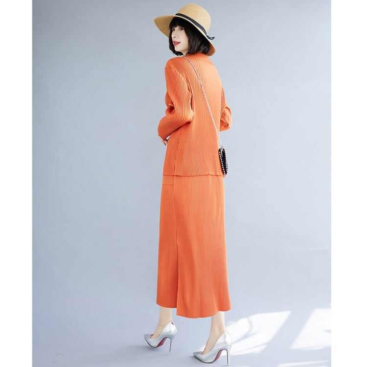 Fall Solid Color Slim Stretch Knitted Skirt + Top Suit For Ladies
