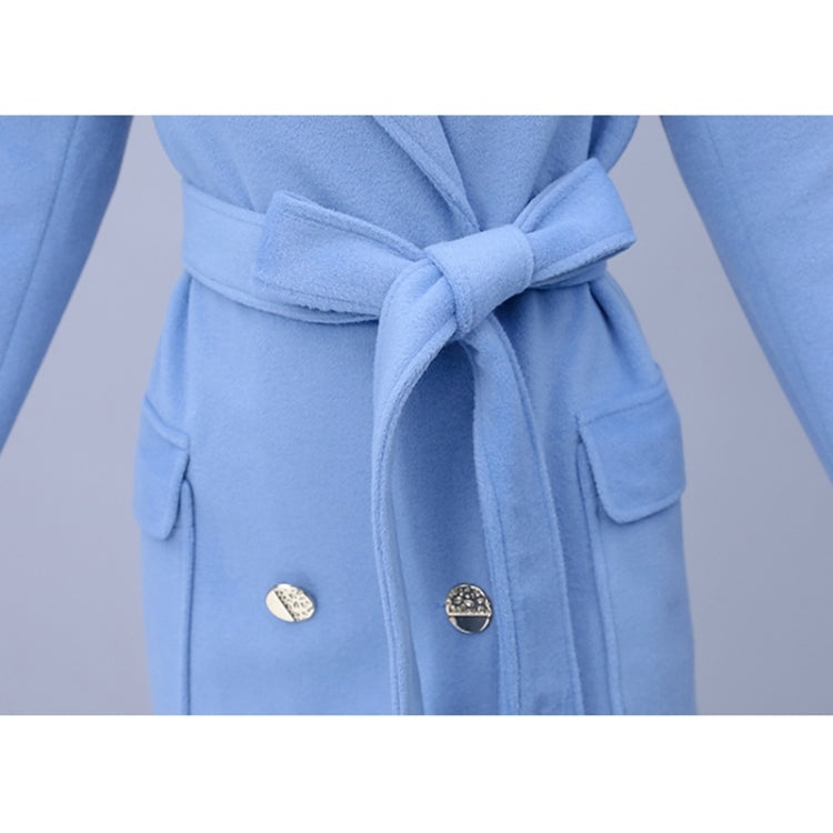 Autumn And Winter Solid Color Mid-length Over-the-knee Woolen Coat For Ladies