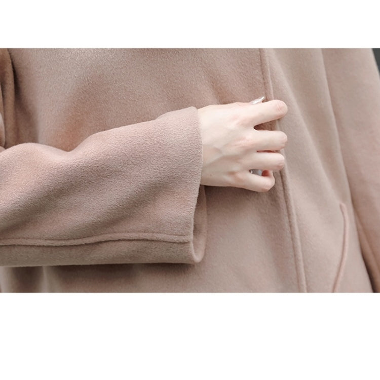 Solid Color French Retro Style Loose Slimming Mid-length Woolen Coat For Ladies