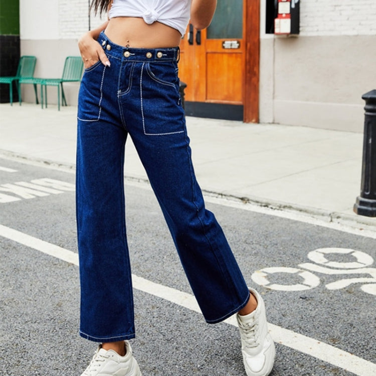 Women Adjustable Belt Large Pocket Jeans