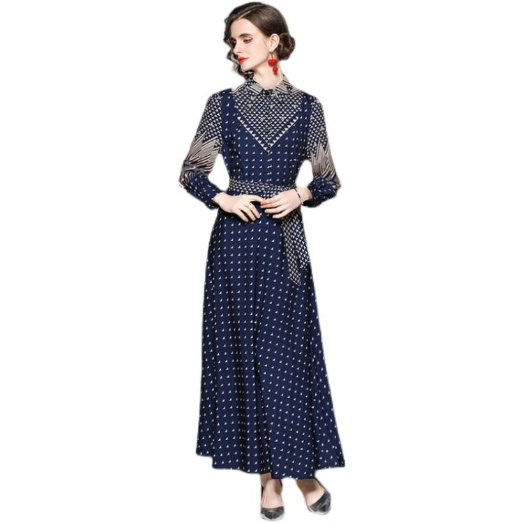 Fashion All-match Waist Slimming Printed Dress