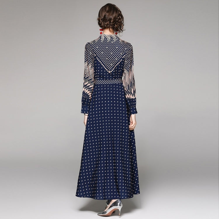 Fashion All-match Waist Slimming Printed Dress