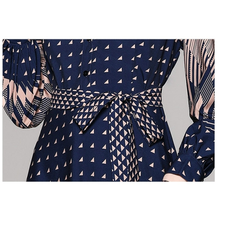Fashion All-match Waist Slimming Printed Dress