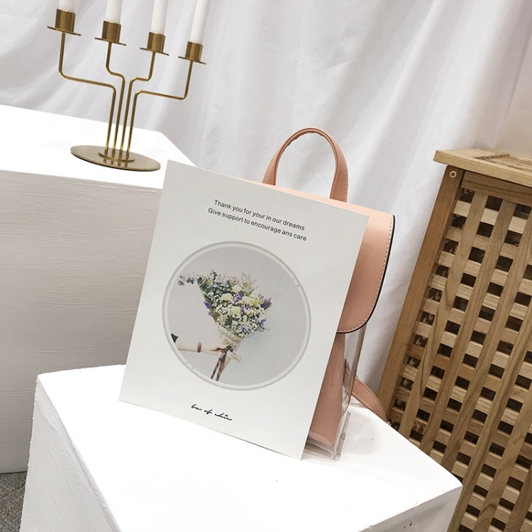 Heart-shaped 2 in 1 Detachable Backpack Girl Bag Translucent Handbag