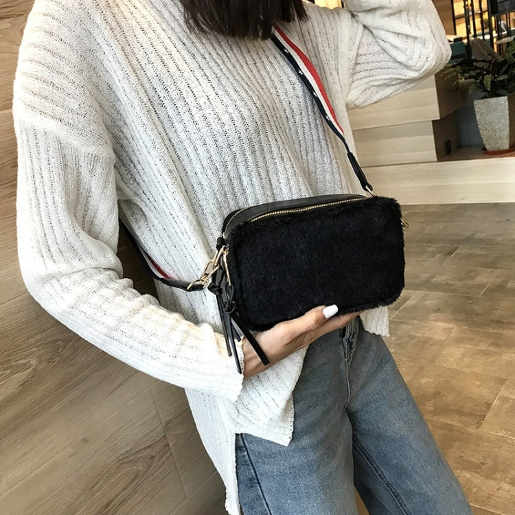 Cute Square Bag Plush PU Leather Handbag Single Shoulder Girl Crossbody Bag