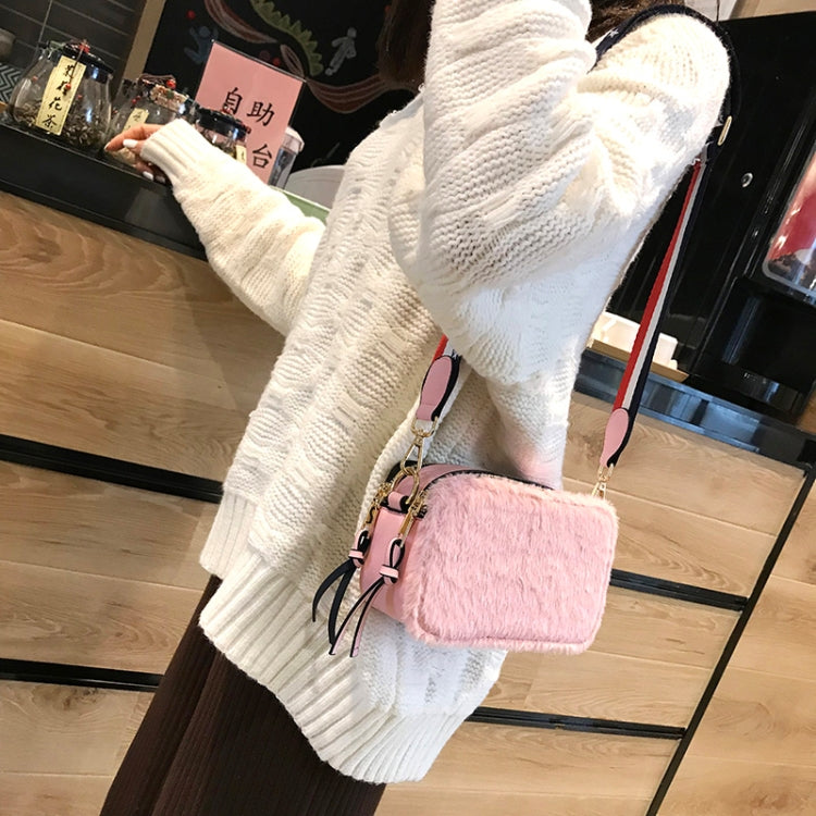 Cute Square Bag Plush PU Leather Handbag Single Shoulder Girl Crossbody Bag